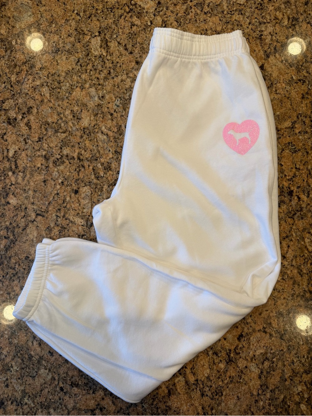 NWT Victoria's Secret PINK White Campus Pant Jogger Sweatpants - Size XL
